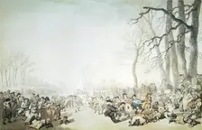 Skaters on the Serpentine City of Westminster, London, 1786. Creator: Thomas Rowlandson