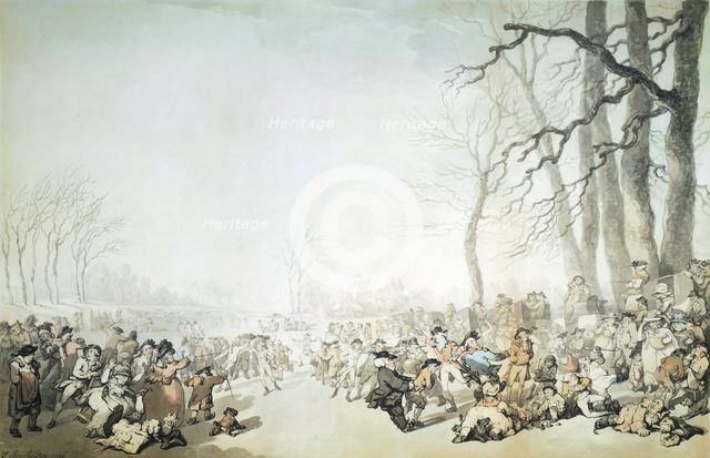 'Skaters on the Serpentine', City of Westminster, London, 1786.  Creator: Thomas Rowlandson.