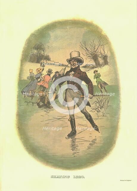 'Skating, 1820', c1910. Creator: Tom Browne.