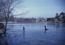 Skating, vicinity of Brockton, Mass., 1940. Creator: Jack Delano