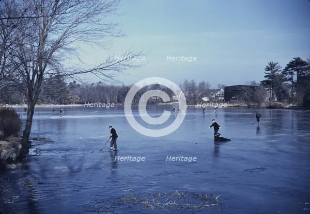 Skating, vicinity of Brockton, Mass., 1940. Creator: Jack Delano.