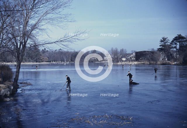 Skating, vicinity of Brockton, Mass., 1940. Creator: Jack Delano.