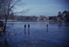 Skating, vicinity of Brockton, Mass., 1940. Creator: Jack Delano