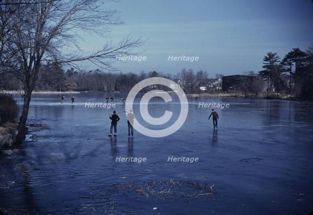 Skating, vicinity of Brockton, Mass., 1940. Creator: Jack Delano.