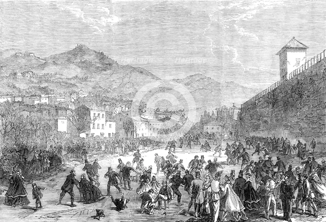 Skating at Florence, 1864. Creator: Unknown.