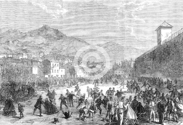 Skating at Florence, 1864. Creator: Unknown.