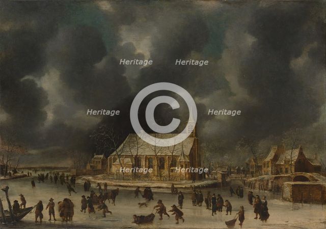 Skating at Sloten, near Amsterdam. Creator: Jan Abrahamsz Beerstraten.