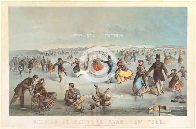 Skating in Central Park, New York, 1861. Creator: Unknown.