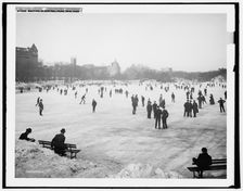 Skating in Central Park, New York, between 1900 and 1906. Creator: Unknown