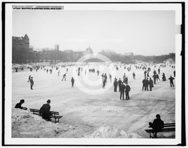Skating in Central Park, New York, between 1900 and 1906. Creator: Unknown.