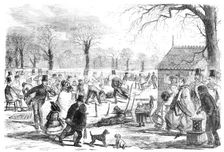 Skating in Hyde-Park - drawn by John Leech, 1857. Creator: Joseph Swain
