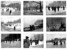 Skating in London: Regent's Park, The Serpentine, and Highgate Ponds, 1895. Creator: Russell & Sons