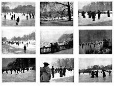 Skating in London: Regent's Park, The Serpentine, and Highgate Ponds, 1895. Creator: Russell & Sons