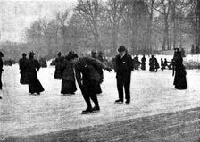 Skating in London: The Serpentine, 1895. Creator: Russell & Sons