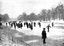 Skating in London: The Serpentine, 1895. Creator: Russell & Sons