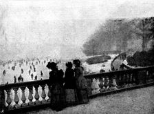 Skating in London: The Serpentine, 1895. Creator: Russell & Sons