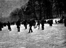Skating in London: The Serpentine, 1895. Creator: Russell & Sons