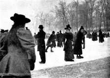 Skating in London: The Serpentine, 1895. Creator: Russell & Sons