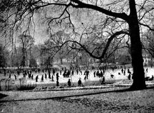 Skating in London: The Serpentine, 1895. Creator: Russell & Sons