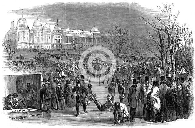 Skating in Regent's Park, 1850. Artist: Unknown