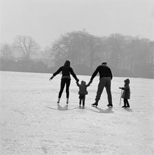 Skating in Richmond Park, London, 1962-1964. Artist: John Gay