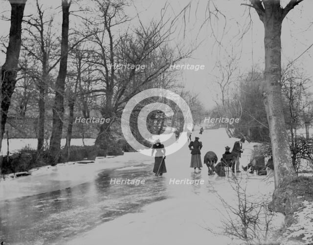 Skating near Abingdon, Oxfordshire, 1895. Artist: Henry Taunt
