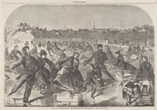Skating on the Ladies Skating-Pond in the Central Park, New York, published 1860. Creator: Winslow Homer