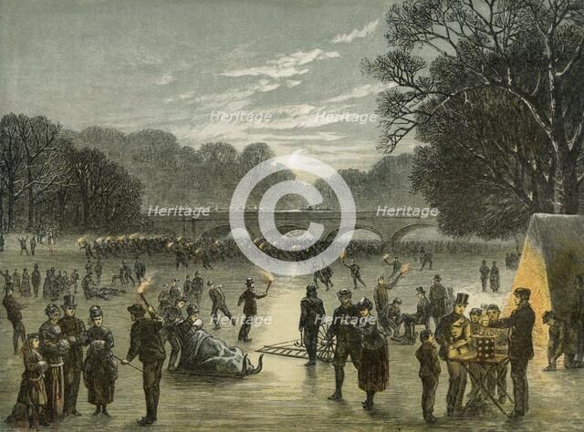 Skating on the Serpentine in Hyde Park, London, c1850. Artist: Unknown.