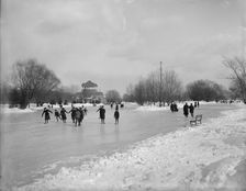 Skating on Belle Isle Park, Detroit, Mich., between 1895 and 1910. Creator: Unknown
