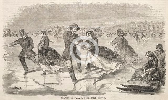 Skating on Jamaica Pond, near Boston, 1859. Creator: Winslow Homer (American, 1836-1910).