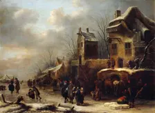 Skating Rink on a River 1665. Creator: Klaes Molenaer