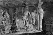Skeleton Group in the Rameswur, Caves of Ellora 1834. Creator: George Cattermole