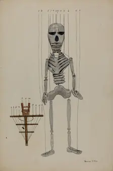 Skeleton Marionette, c. 1936. Creator: George File