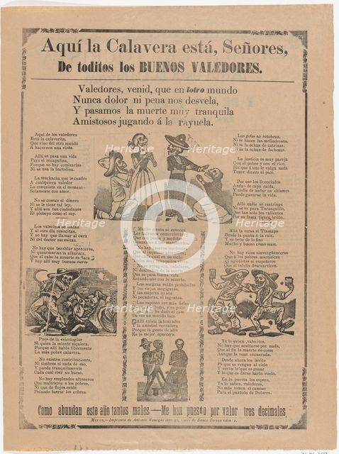Skeletons of the good defenders, ca. 1900-1910., ca. 1900-1910. Creator: José Guadalupe Posada.