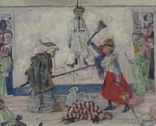 Skeletons Fighting over the Body of a Hanged Man, 1891. Creator: James Ensor