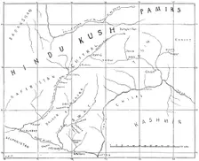 Sketch map of the Chitral Campaign, 1895. Creator: Carl Hentschel