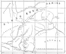 Sketch map of the Chitral Campaign, 1895. Creator: Carl Hentschel