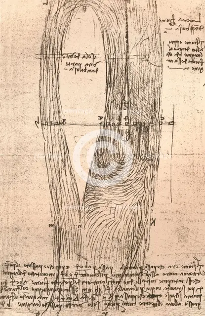 Sketch map of the Loire at Amboise, France, c1472-c1519 (1883). Artist: Leonardo da Vinci.