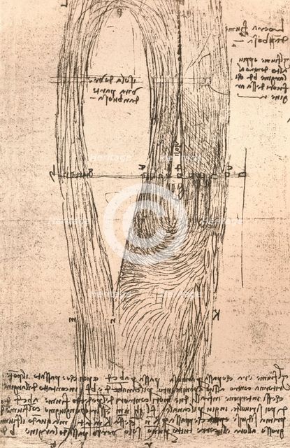 Sketch map of the Loire at Amboise, France, c1472-c1519 (1883). Artist: Leonardo da Vinci.