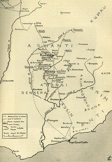 Sketch Map of the Theatre of War in Ashanti, 1900 c1900. Creator: Unknown