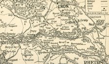 Sketch Map of the Valley of the Aisne above Soissons 1914, (c1920). Creator: Unknown
