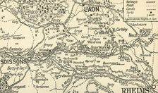 Sketch Map of the Valley of the Aisne above Soissons 1914, (c1920). Creator: Unknown