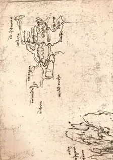 Sketch map of Armenia, c1472-c1519 (1883). Artist: Leonardo da Vinci