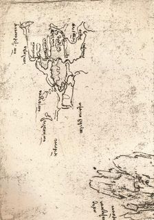 Sketch map of Armenia, c1472-c1519 (1883). Artist: Leonardo da Vinci