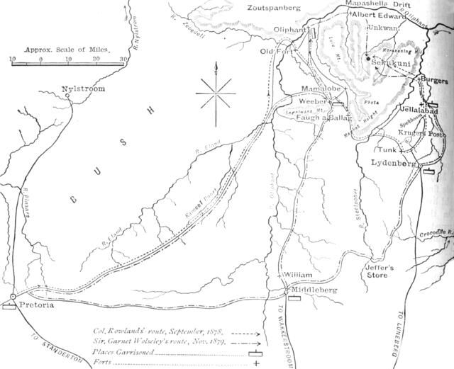 'Sketch Map of Sekukuni's Country', c1880. Artist: Unknown.