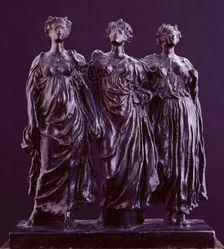 Sketch model for a group of three figures in The Daphnephoria c1896. Creator: Frederic Leighton