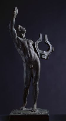Sketch model for figure holding lyre in The Daphnephoria c1891. Creator: Frederic Leighton