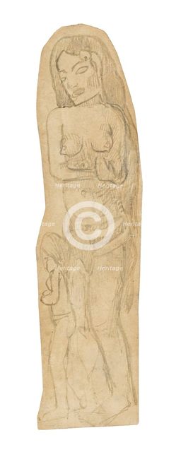 Sketch of Maori Woman and Child, 1891/93. Creator: Paul Gauguin.