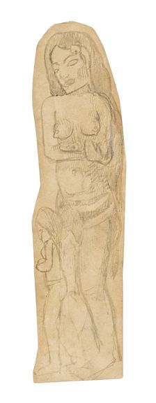 Sketch of Maori Woman and Child, 1891/93. Creator: Paul Gauguin