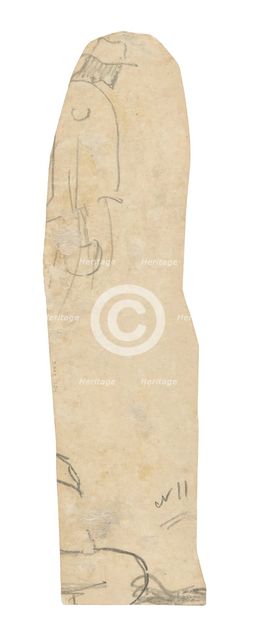 Sketch of Man with a Hat and Fragment of Woman’s Shoulder, 1891/93. Creator: Paul Gauguin.